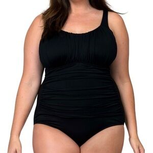 Caribbean Sand  Plus Size Swimwear Sizing One piece Swimsuit with Tommy control